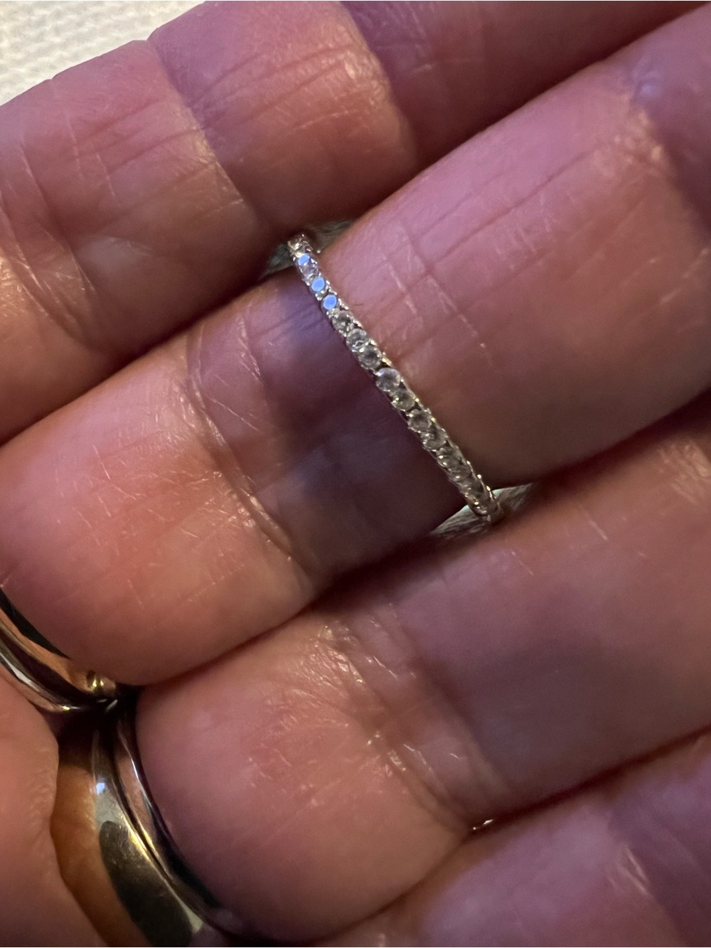Silver Pavé Stackable CZ Eternity Band - Silver